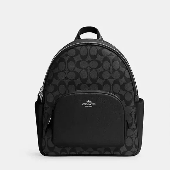 COPY - Coach Backpack NWT Coach Mini Court Backpack In Signature Canvas/ With  main image 4